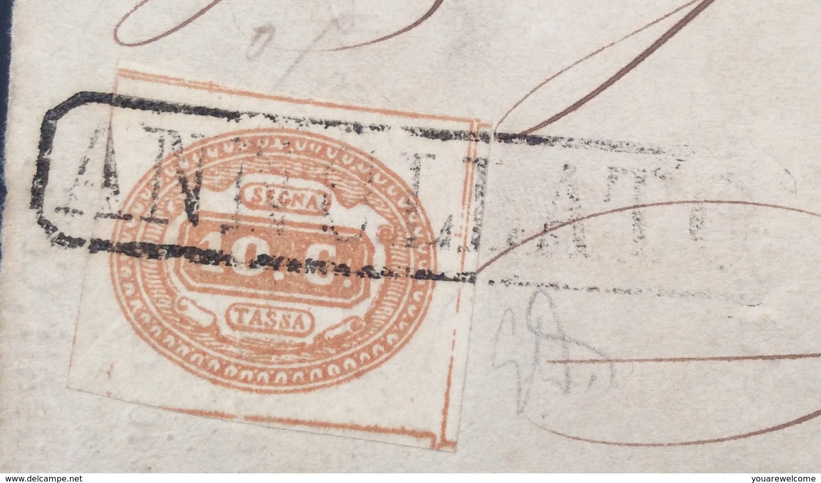 „FIRENZE 1866“ Segnatasse 1863 10c Arancio Sa. 1b SPL Lettera (Toscana Regno D‘ Italia Italy Postage Due Cover Front - Taxe