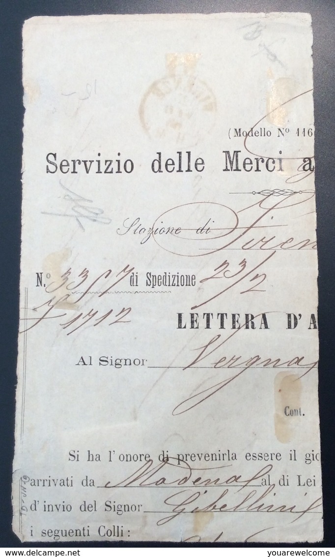 „FIRENZE 1866“ Segnatasse 1863 10c Arancio Sa. 1b SPL Lettera (Toscana Regno D‘ Italia Italy Postage Due Cover Front - Taxe