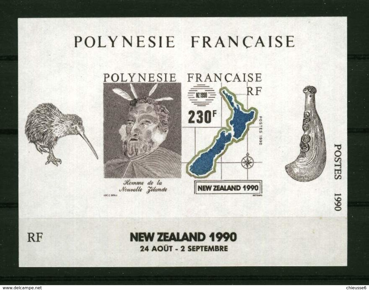 Polynésie **  Bloc N° 17 - " Nelle Zélande 1990 "- - Blocks & Kleinbögen