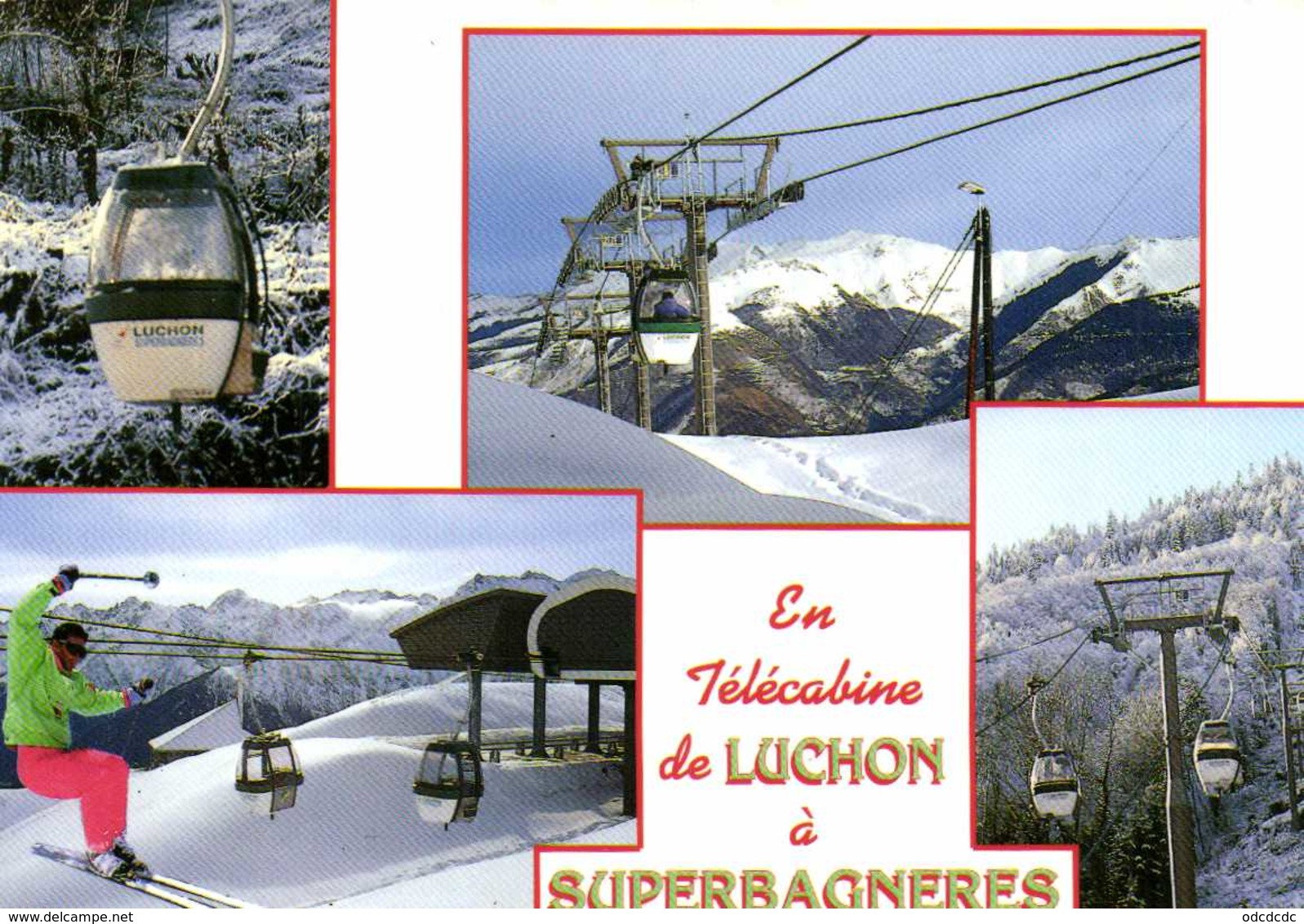 CPSM Grand Format En Télécabine De  LUCHON à SUPERBAGNERES  Multivues Colorisée RV - Luchon