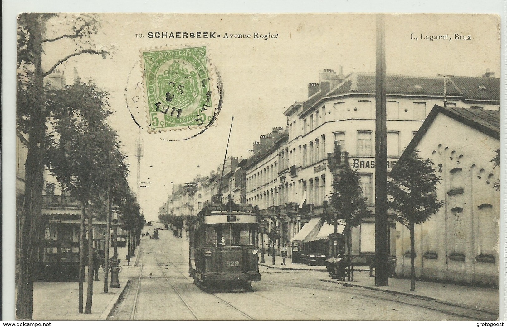 CP.Bruxelles-Schaerbeek (ex-Collection DELOOSE) - (Les TRAMWAYS TRAM BRUXELLOIS) Avenue ROGIER TRAM 329 (Bourse à Rogier - Schaerbeek - Schaarbeek