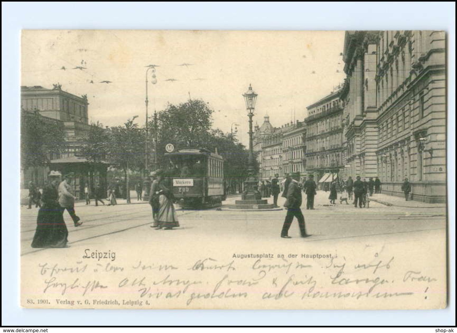 XX007804/ Leipzig Augustusplatz An Der Hauptpost Straßenbahn 1902 AK - Leipzig