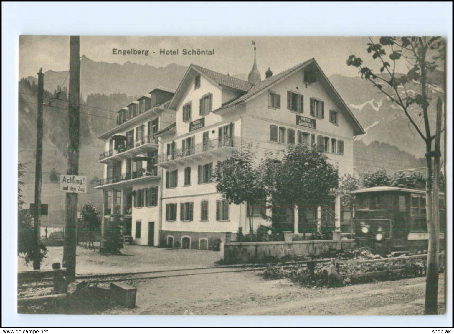 XX007774/ Schweiz Engelberg Hotel Schöntal Straßenbahn Ca.1920 AK - Engelberg