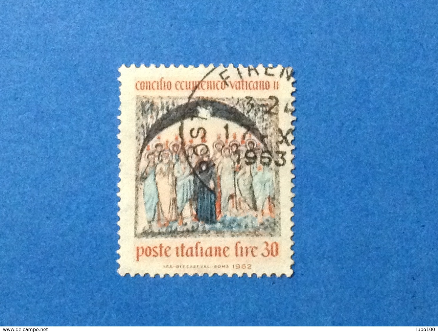 1962 ITALIA CONCILIO ECUMENICO VATICANO II 30 LIRE FRANCOBOLLO USATO ITALY STAMP USED - 1961-70: Usati