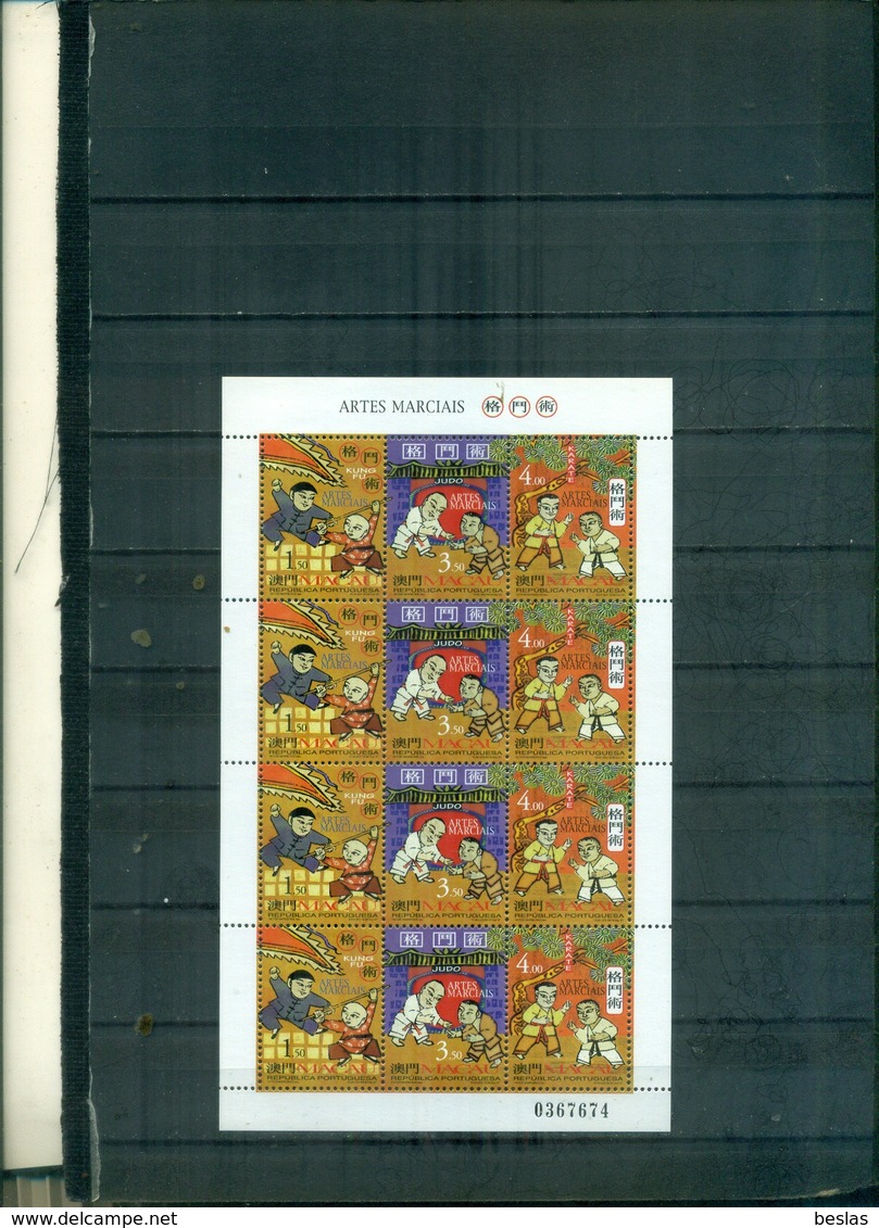 MACAO ARTS MARTIALES TRADITIONNELLES 1 MINI-FEUILLES DE 4 SERIES NEUF A PARTIR DE 1.50 EUROS - Blocchi & Foglietti