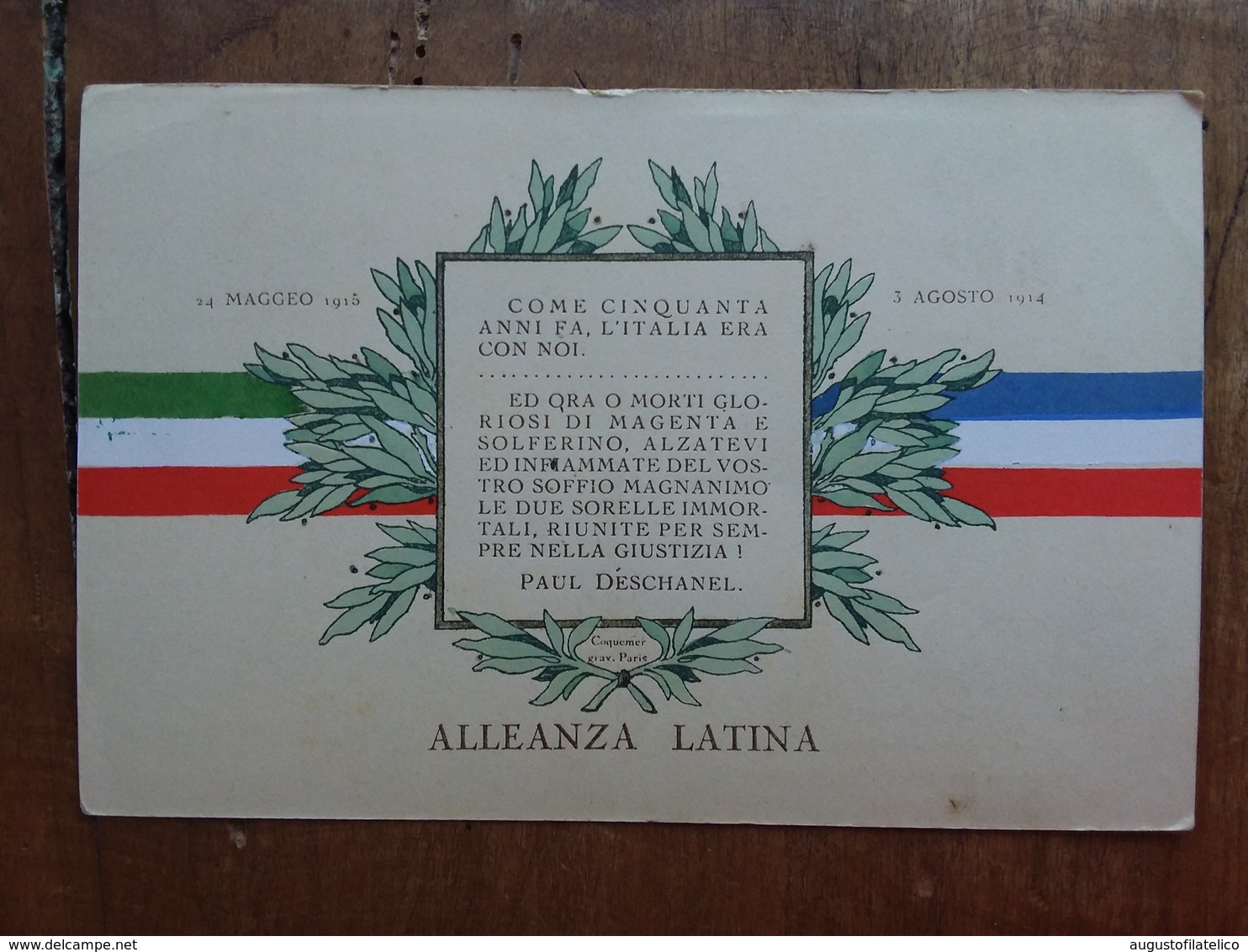 Alleanza Italo-francese 1° Guerra Mondiale - Cartolina Nuova + Spese Postali - Patriottiche