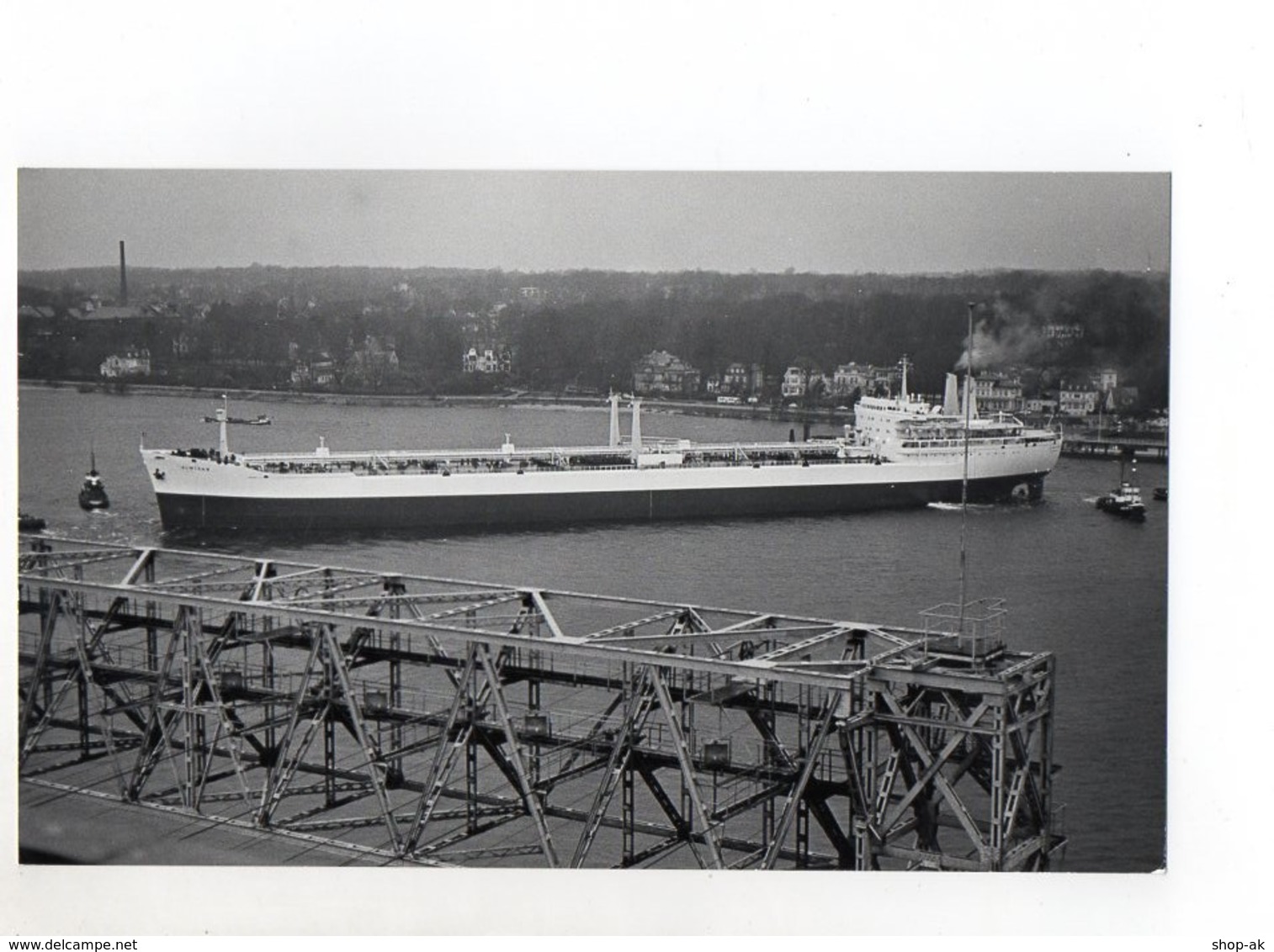 C1361/ Handelsschiff Tanker Almizan Auf Der Elbe  Foto Ca.1965 23 X 14 Cm - Commercio