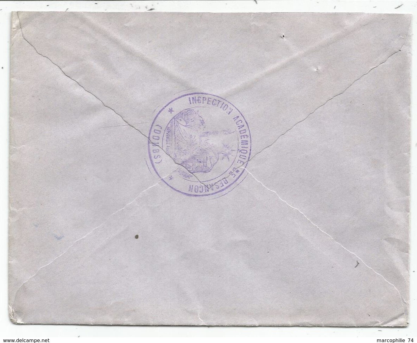 TAXE 2FR VIOLET ORNANS DOUBS 1942 LETTRE AFFR N°283X2 + MENTION PARTI EN ZONE LIBRE - 1859-1959 Storia Postale