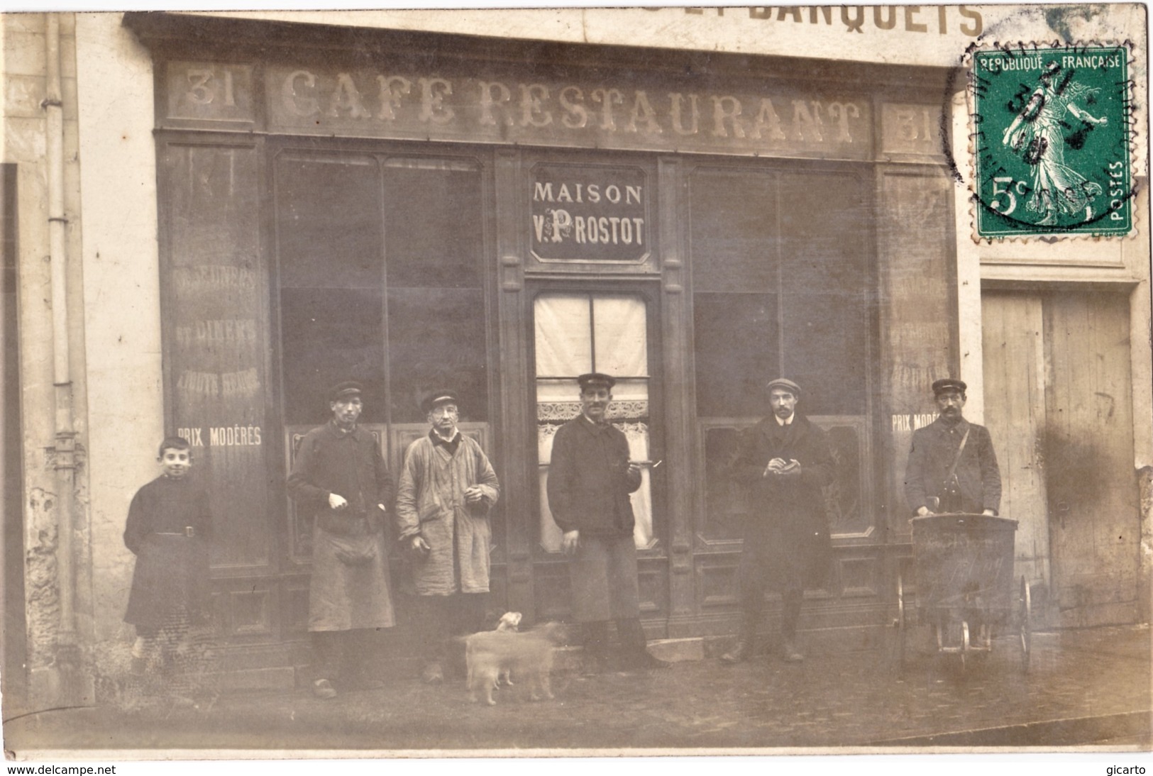 Montfort L'Amaury , Carte Photo , Café Restaurant Victor Prostot , 31 Rue De Paris - Montfort L'Amaury