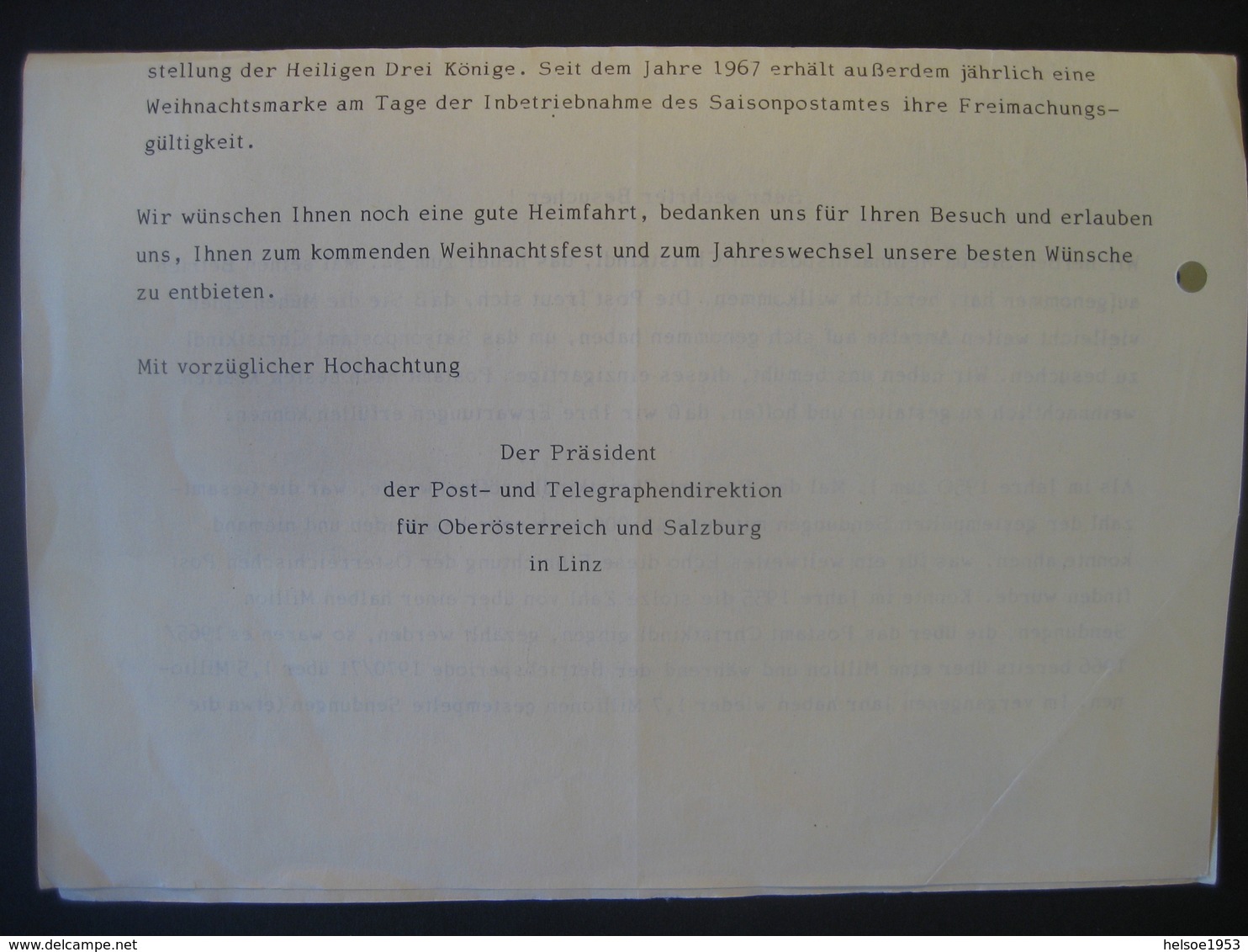 Österreich- Christkindl 11.12.1983, Schreiben Für Die Besucher Des Postamtes Christkindl - Altri & Non Classificati