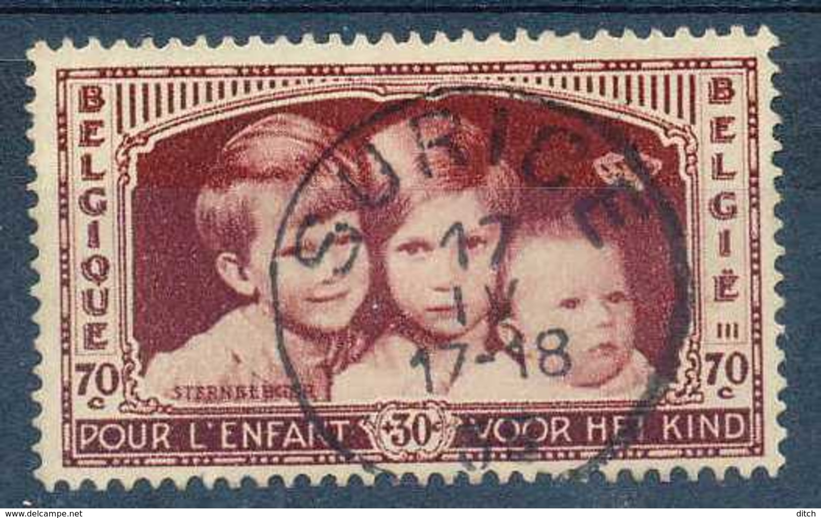 D - [804560]TB//O/Used-Belgique 1935, N° 405, 70c+30c Brun, Enfants Royaux, TB Obl Concours, Petit Cachet à Date 'SURICE - Oblitérés