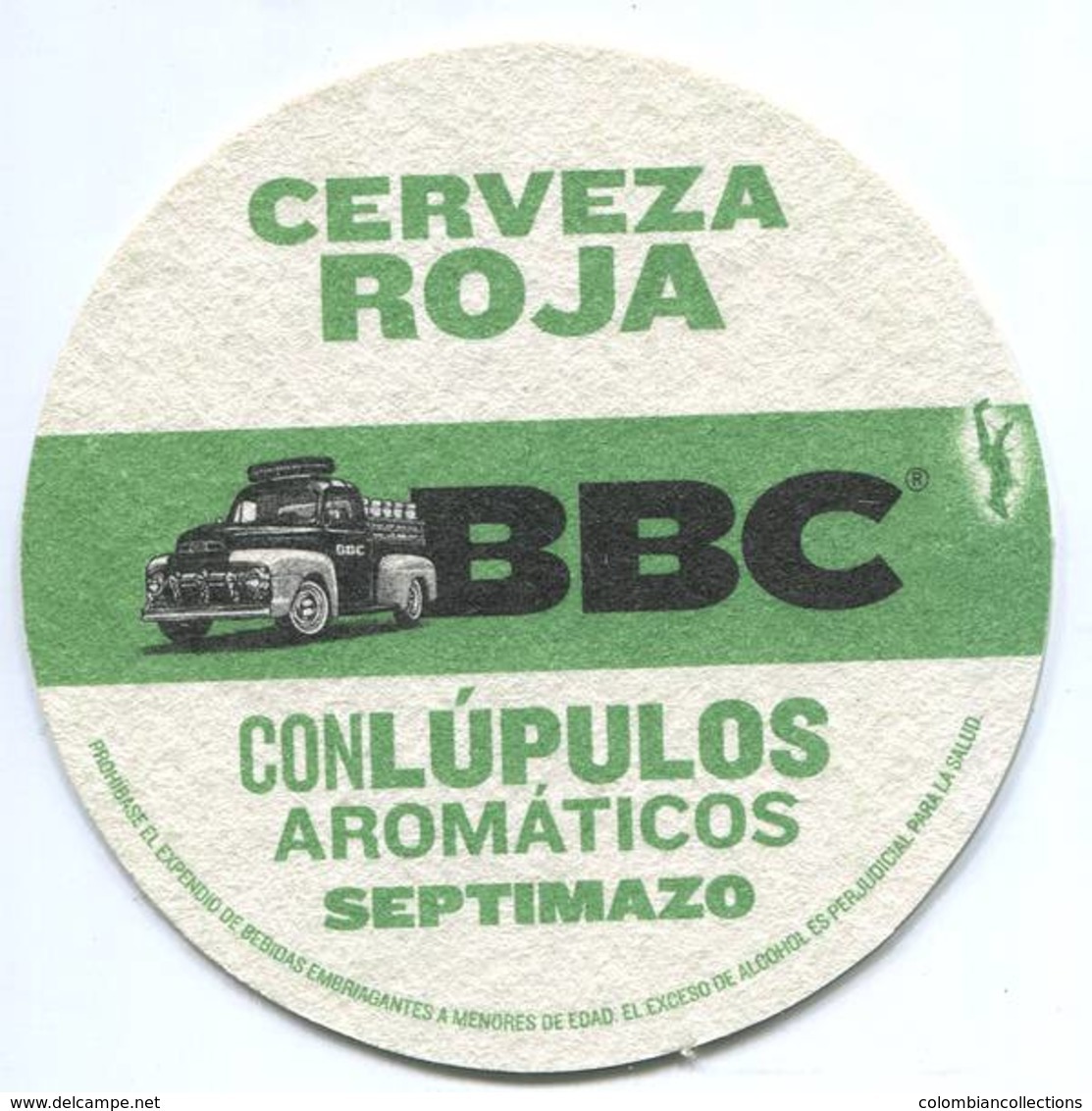 Lote 447, Colombia, Posavaso, Coaster, BBC, Cerveza Roja - Portavasos