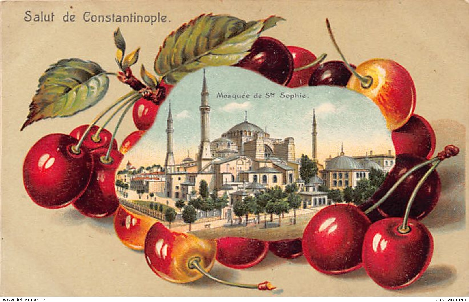 Turkey - ISTANBUL - Embossed Postcard - Fruits - Hagia Sophia Mosque - Publ. Unknwon. - Turquie