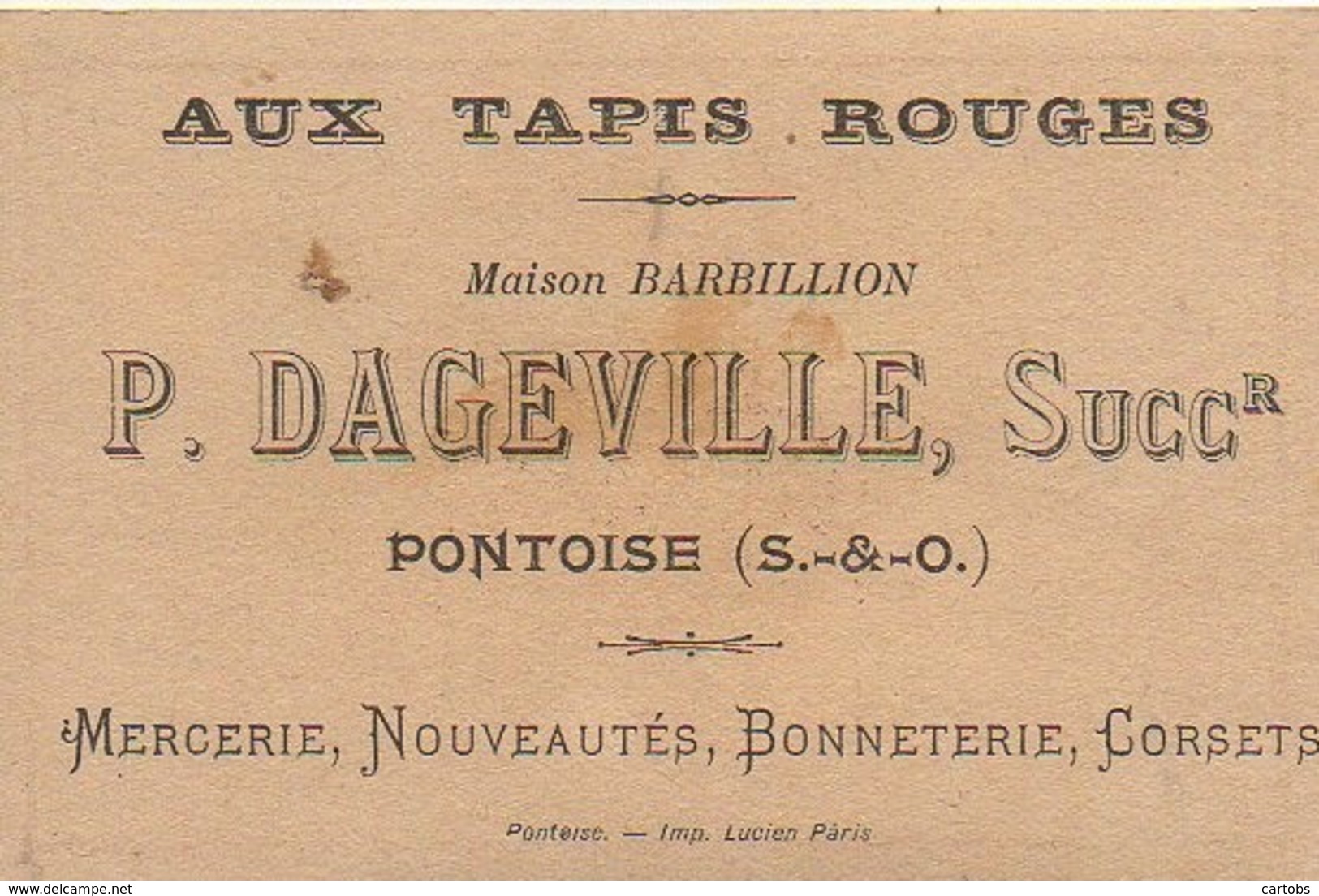 95 PONTOISE Au Tapis Rouge Maison Barbillon - Pontoise