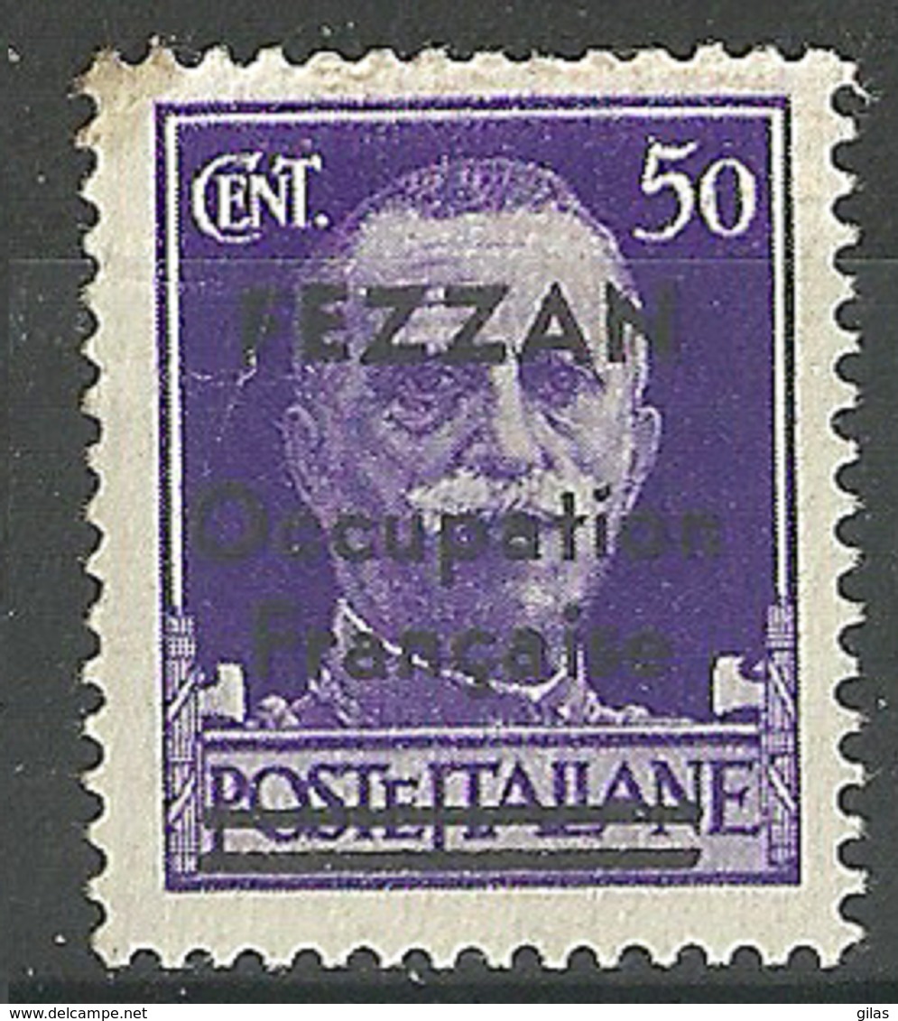 1943 FEZZAN OCCUP FRANCAISE 50 CENT SASS 1 MNH FIRMATO BRUNN - Fezzan & Ghadames