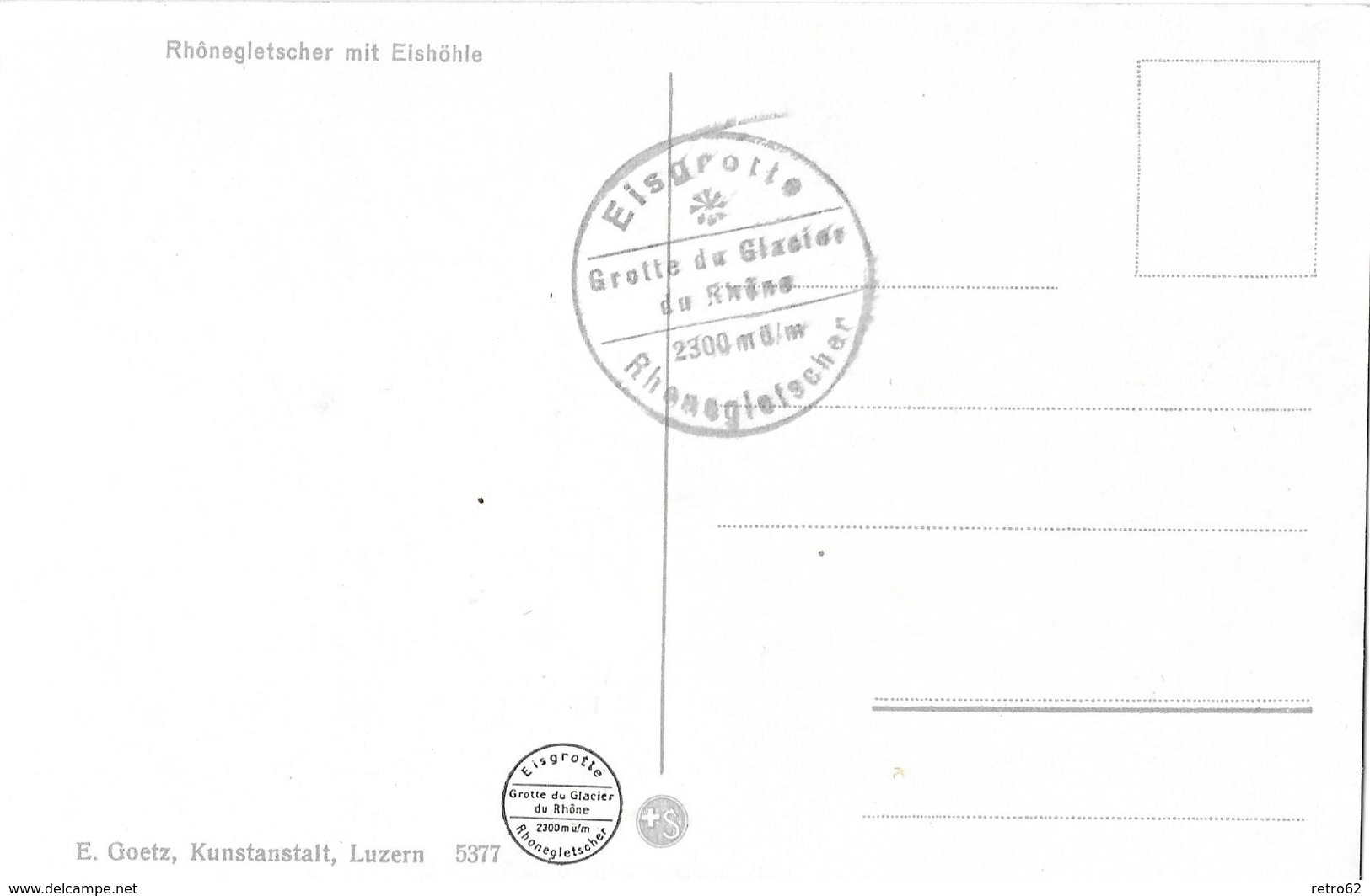 RHONEGLETSCHER → 4-er Seilschaft Auf Dem Gletscher Mit Der Eishöhle, Ca.1910 - Other & Unclassified