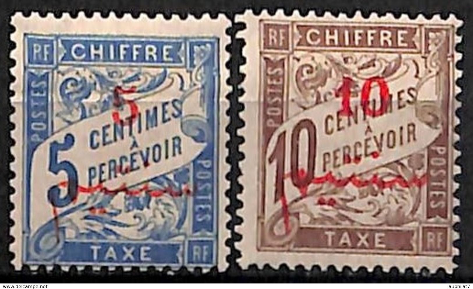 [827855]TB//*/Mh-c:23e-Maroc 1911 - TX10/11, 5c Bleu Et 10c Brun, Taxe, Colonies - Ongebruikt