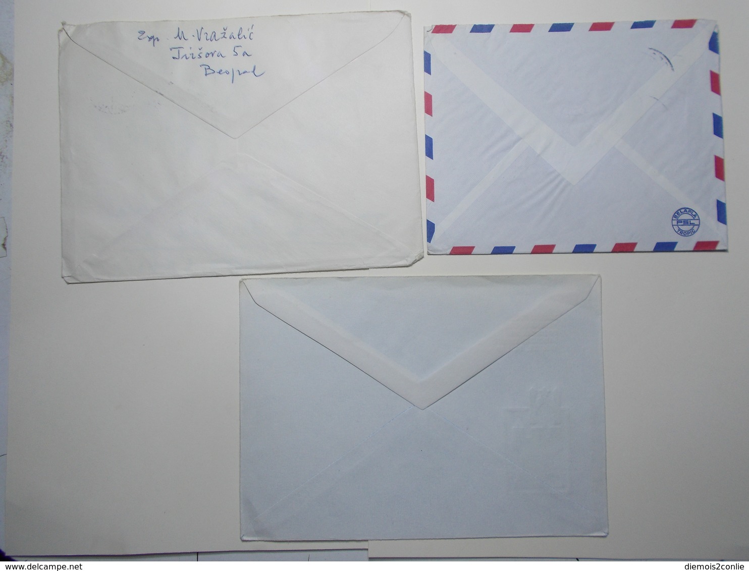 Marcophilie Lot 3 Enveloppes Lettres Oblitérations Timbres YOUGOSLAVIE  (2597) - Lettres & Documents