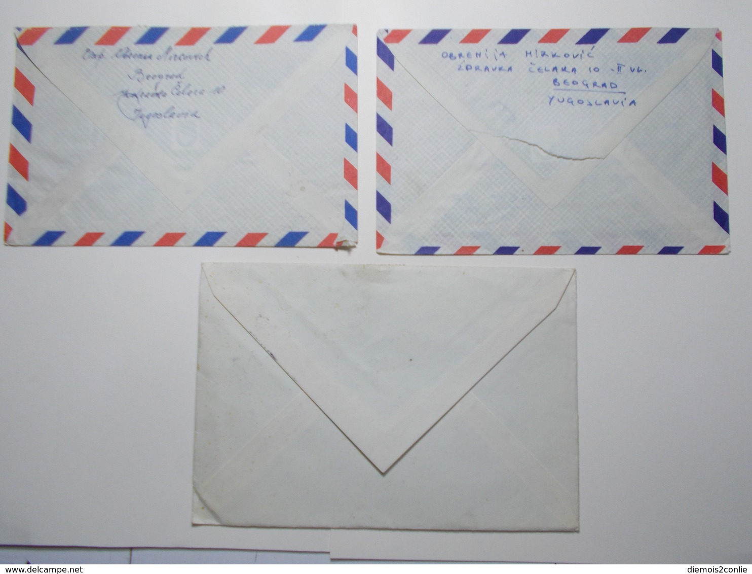 Marcophilie Lot 3 Enveloppes Lettres Oblitérations Timbres YOUGOSLAVIE  (2599) - Cartas & Documentos
