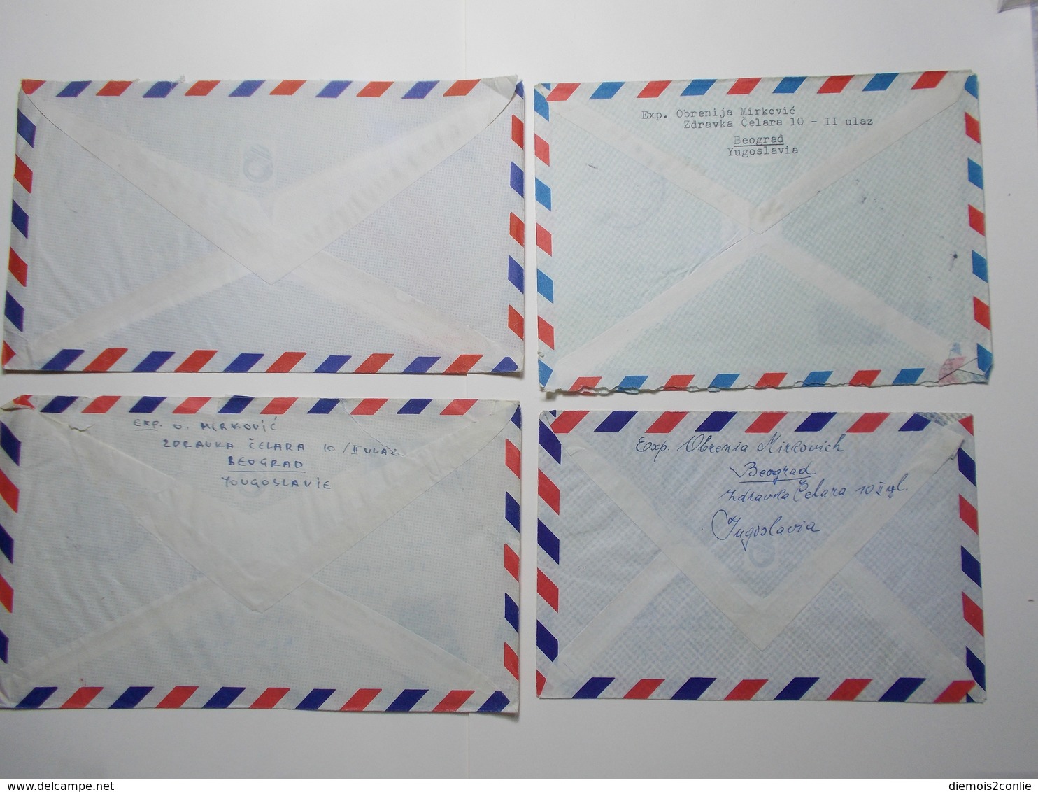 Marcophilie Lot 4 Enveloppes Lettres Oblitérations Timbres YOUGOSLAVIE  (2600) - Briefe U. Dokumente