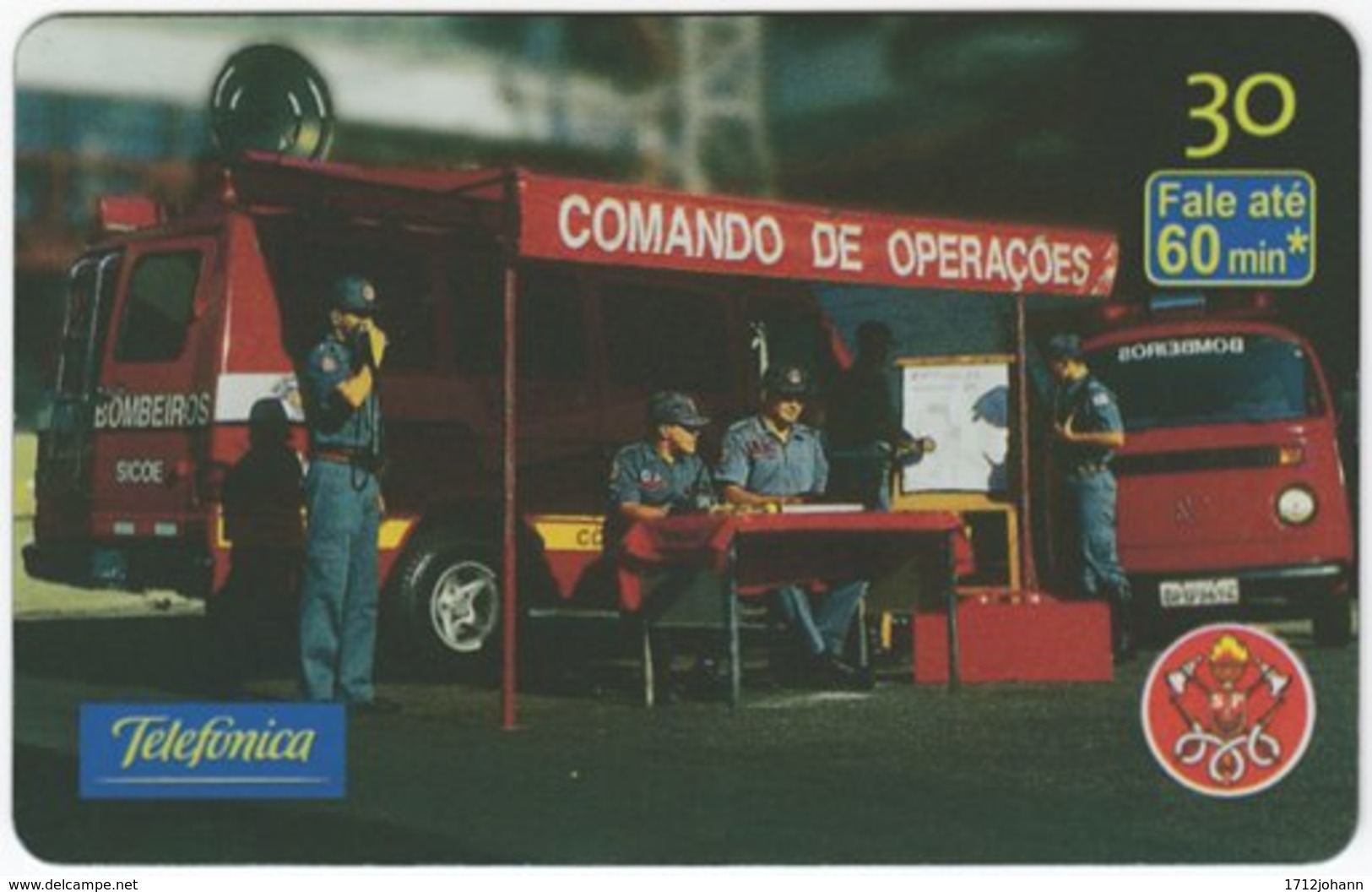 BRASIL K-611 Magnetic Telefonica - Gouverment, Fire Department - Used - Brazil