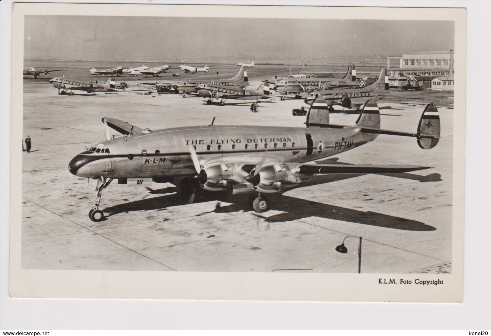 Vintage Pc KLM K.L.M Royal Dutch Airlines Lockheed Constellation L-049 @ Schiphol Amsterdam Airport Version B - 1919-1938: Entre Guerres