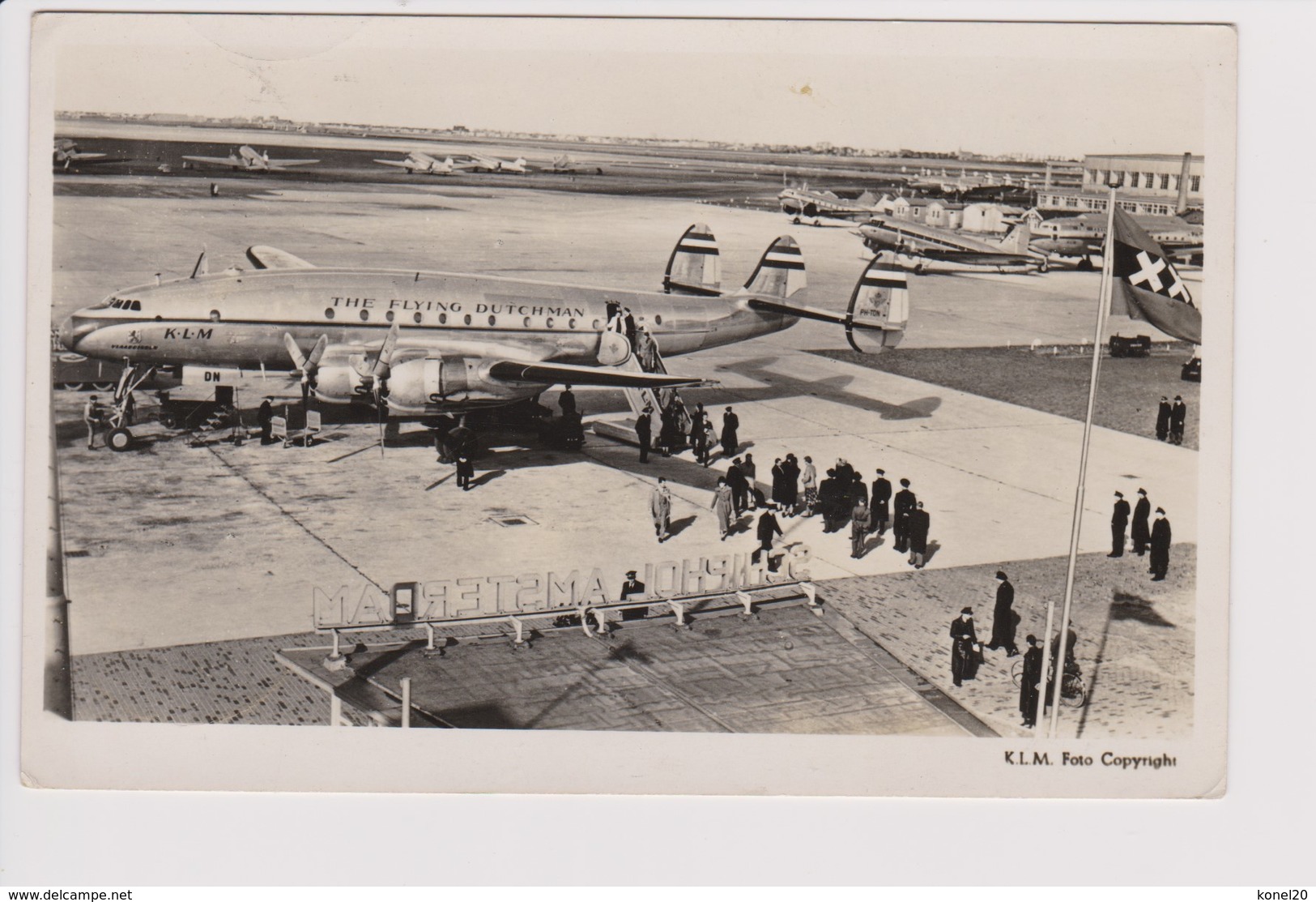 Vintage Pc KLM K.L.M Royal Dutch Airlines Lockheed Constellation L-049 @ Schiphol Amsterdam Airport Version C - 1919-1938: Entre Guerres