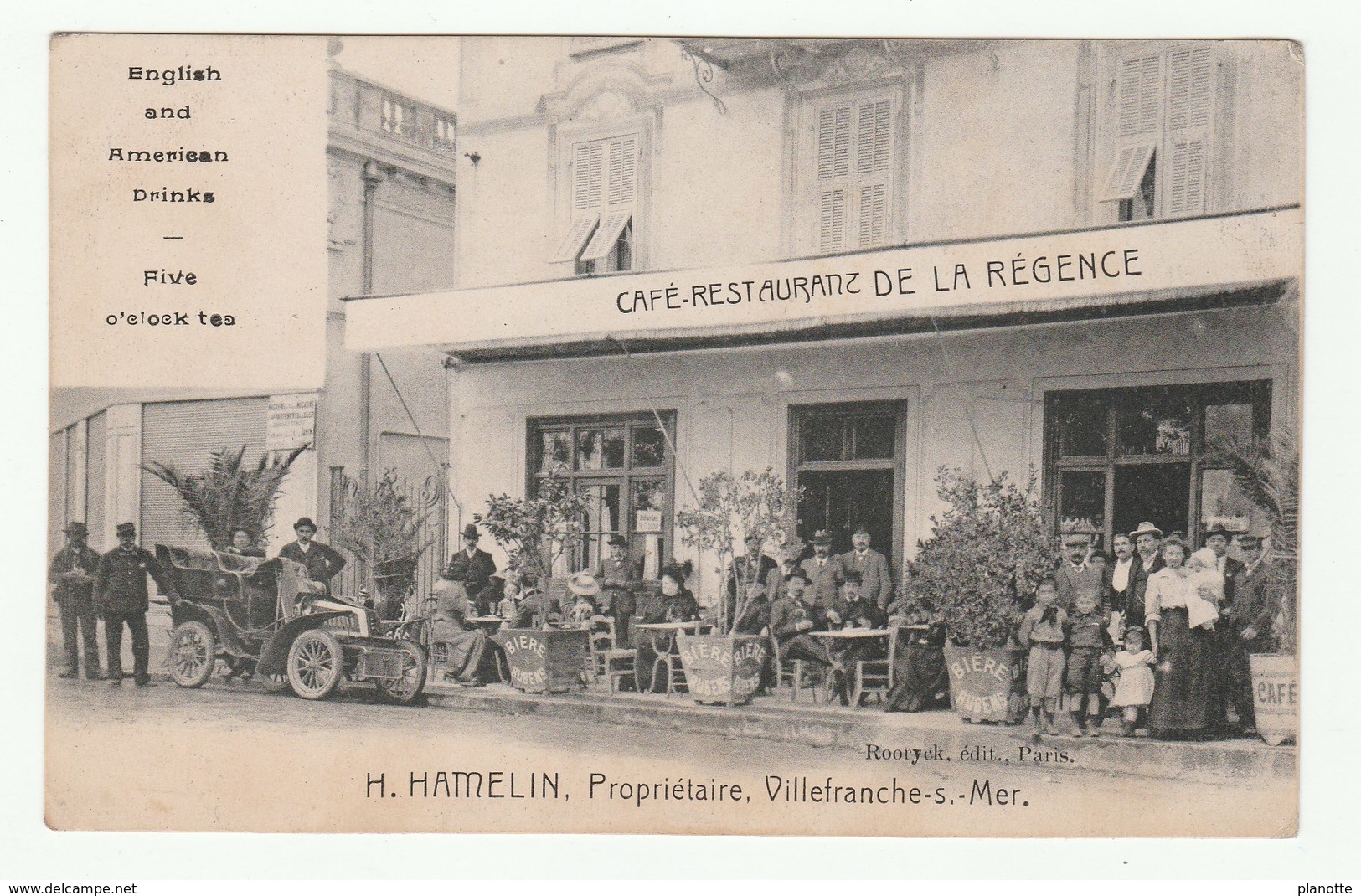 Rare CPA 1910s -  Villefranche-sur-Mer - Café-restaurant DE LA RÉGENCE - H. HAMELIN. Propriétaire - CPA Peu Courante ! - Villefranche-sur-Mer