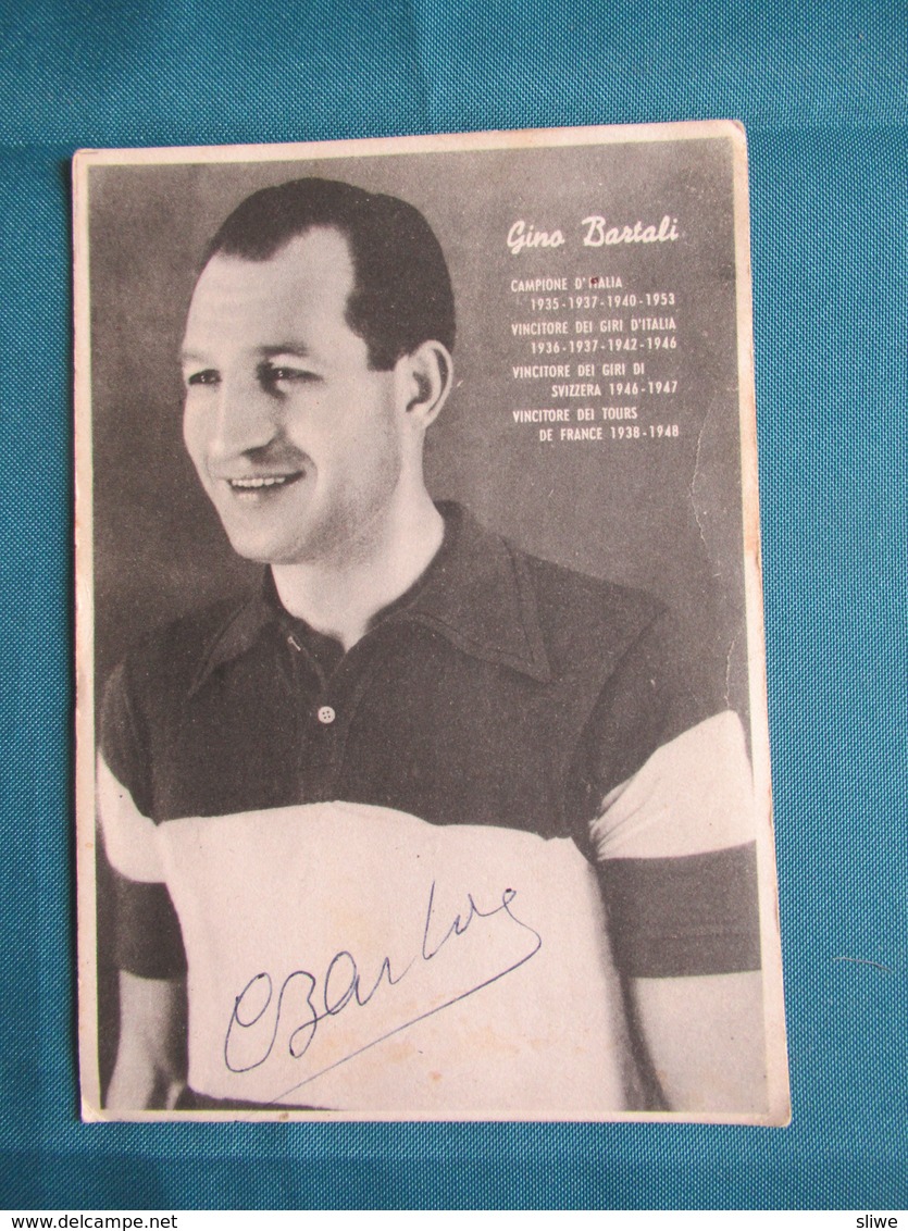 Gino Bartali - Signed Postcard - Cycling