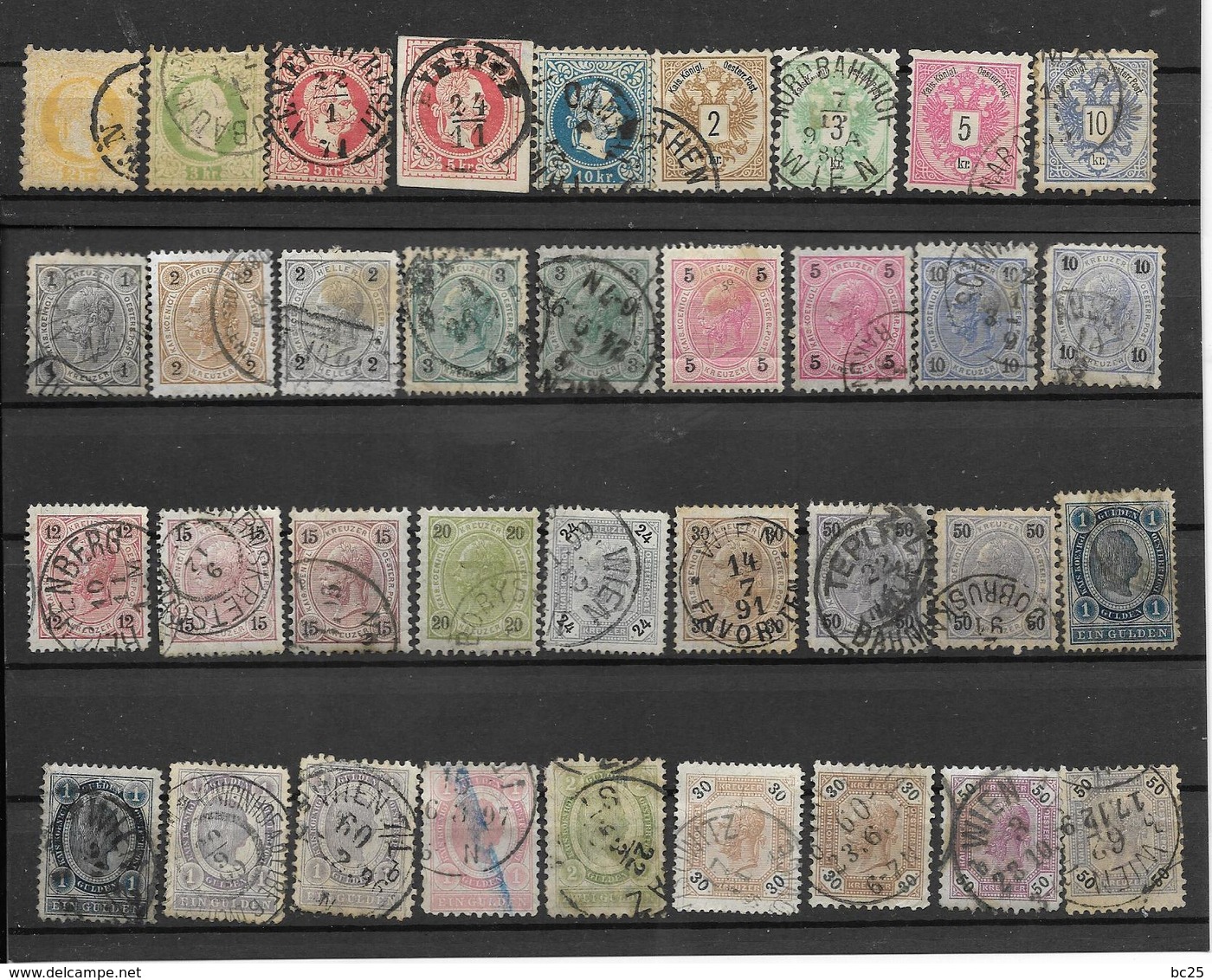 AUTRICHE -36 TRES VIEUX TIMBRES OBLITERES -PAS EMINCES - VOIR LES N°  - DEPUIS 1867-80- - Used Stamps