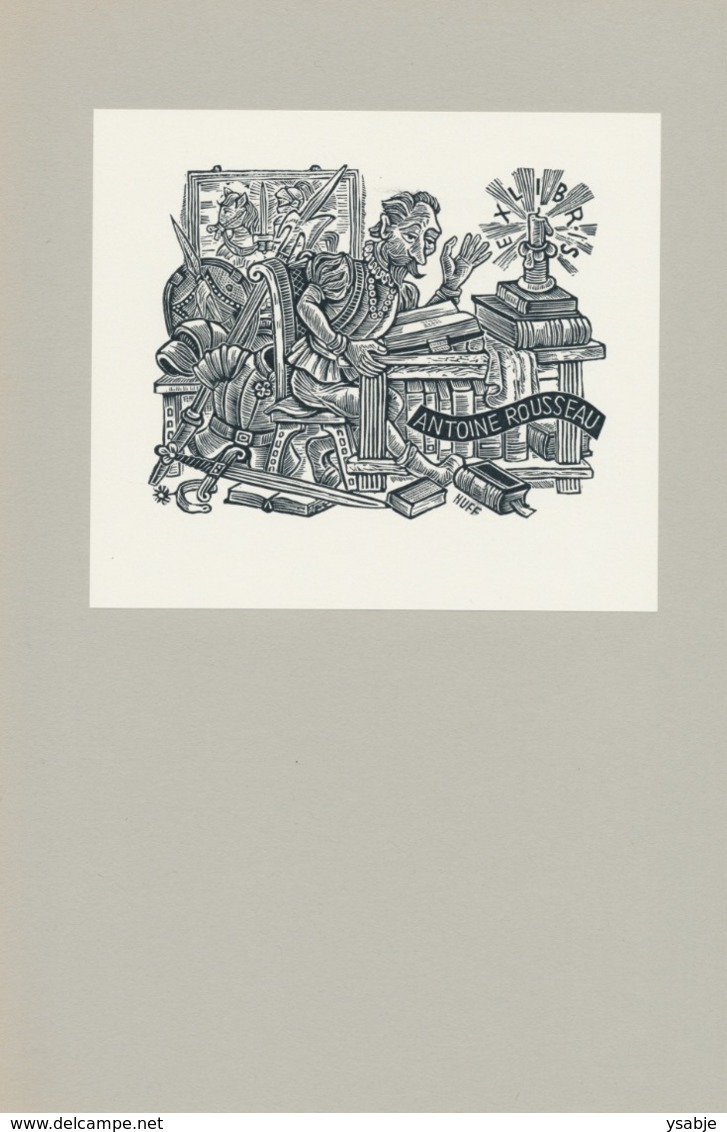 Ex Libris Antoine Rousseau (Don Quichote) - Hermann Huffert (1904-1995) - Ex-libris