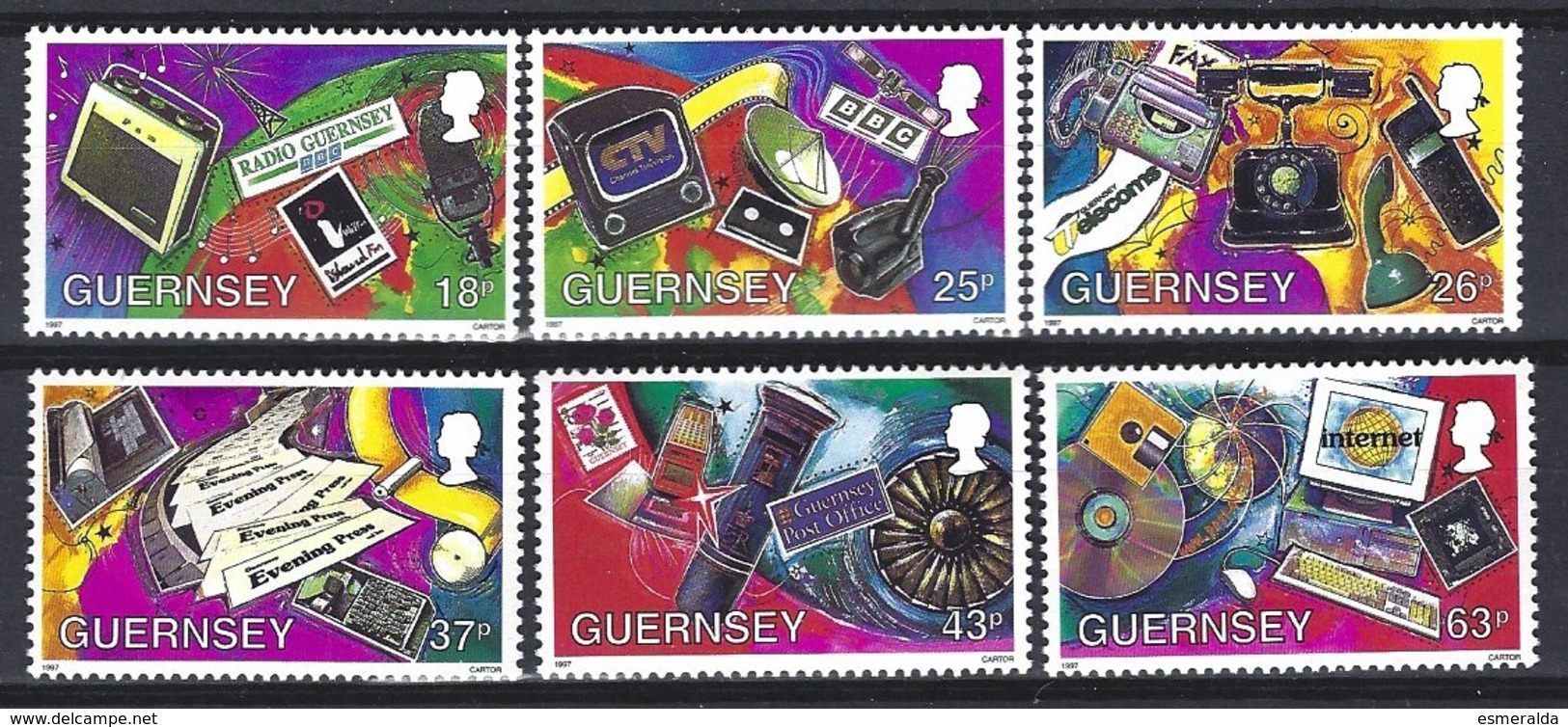 Guernsey, Yv 751/6, Moyens De Communications ** - Guernesey