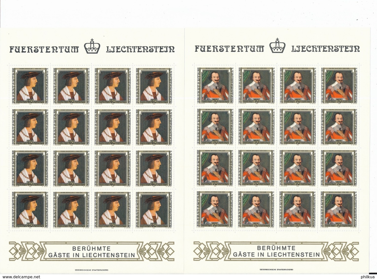 Zumstein 748-751 / Michel 809-812 Bogen-Serie Einwandfrei Postfrisch/** - Blocks & Kleinbögen