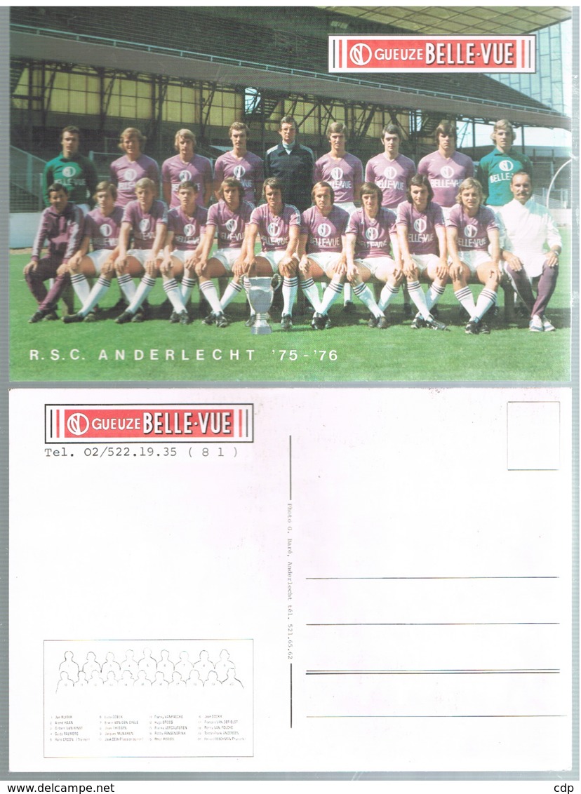 Carte Postale Géante Sporting Anderlecht  1975 - Soccer