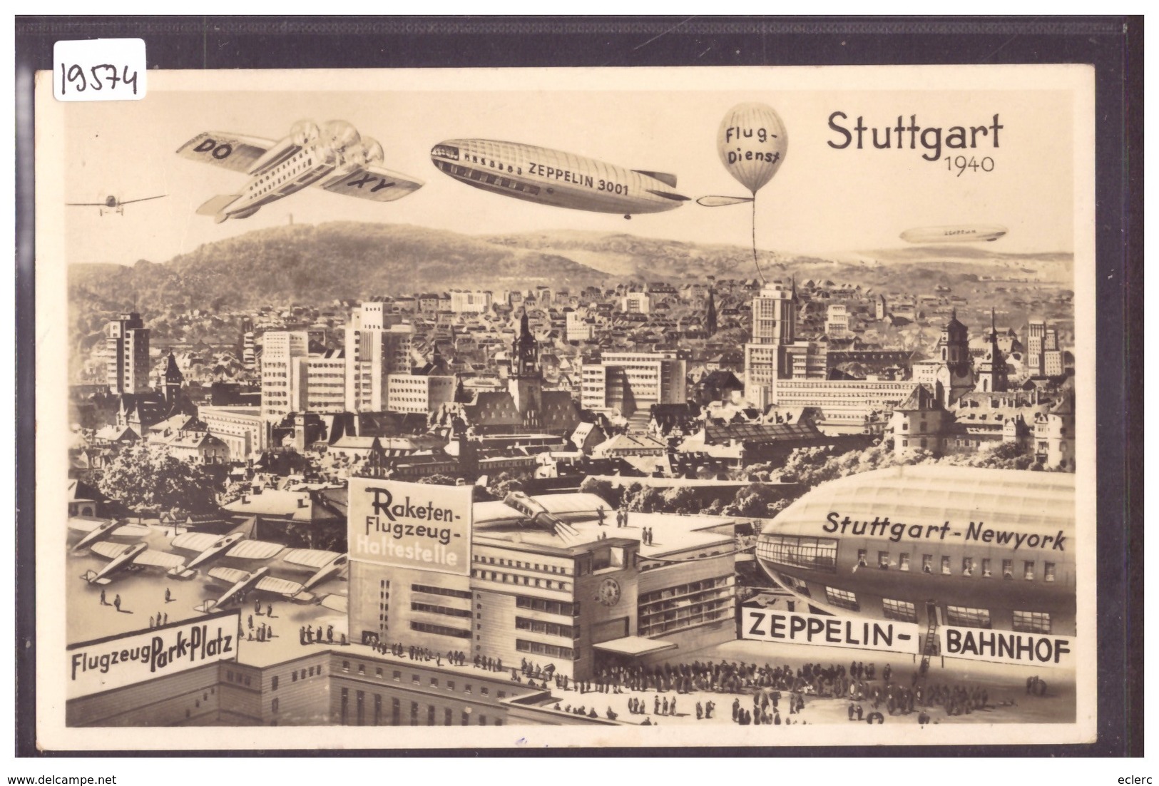 STUTTGART 1940 - LUFTSCHIFF ZEPPELIN, FLUGZEUG, RAKETEN UND BALLON - TB - Stuttgart