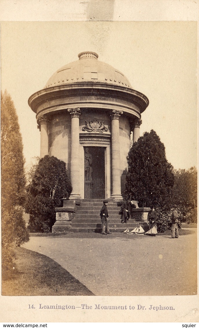 CDV, F.Bedford,Leamington, Monument Dr. Jephson, Children With Ships Playing - Old (before 1900)