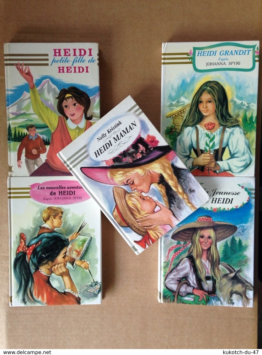 Album Jeunesse - Heidi (Lot De 5 Livres Issus De La Collection "Notre Livre Club") - Bibliotheque Rouge Et Or