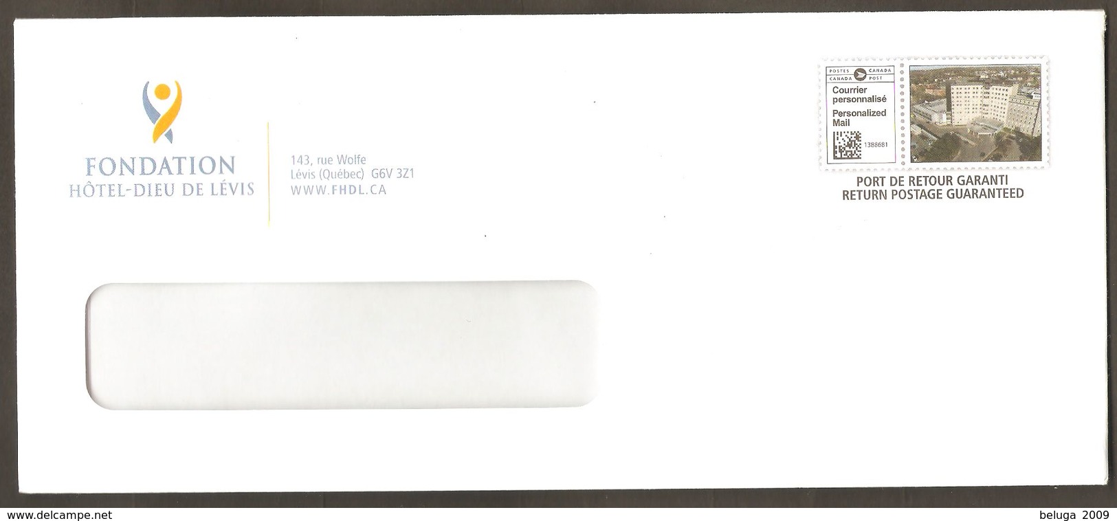 2019 Hôpital Hôtel-Dieu De Lévis Hospital Canada Personalized Mail Cover - Lettre Courrier Personnalisé - Briefe U. Dokumente