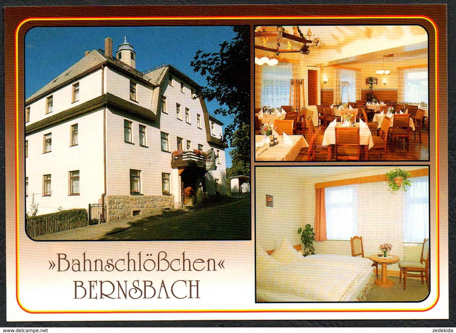 D1858 - TOP Bernsbach Bahnschlößchen Gaststätte - Verlag Bild Und Heimat Reichenbach Qualitätskarte - Bernsbach