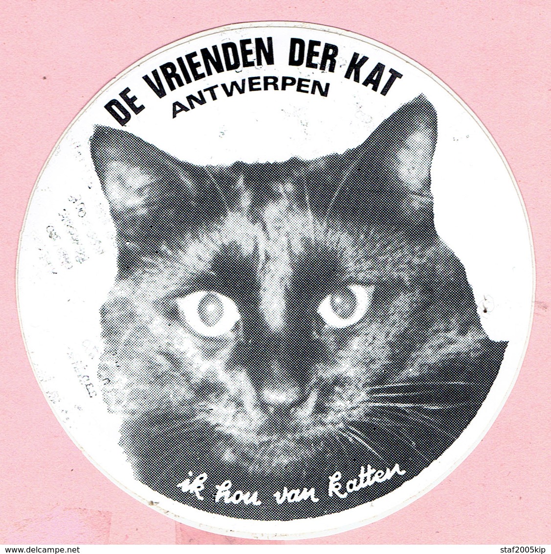 Sticker - DE VRIENDEN DER KAT Antwerpen - Ik Hou Van Katten - Stickers