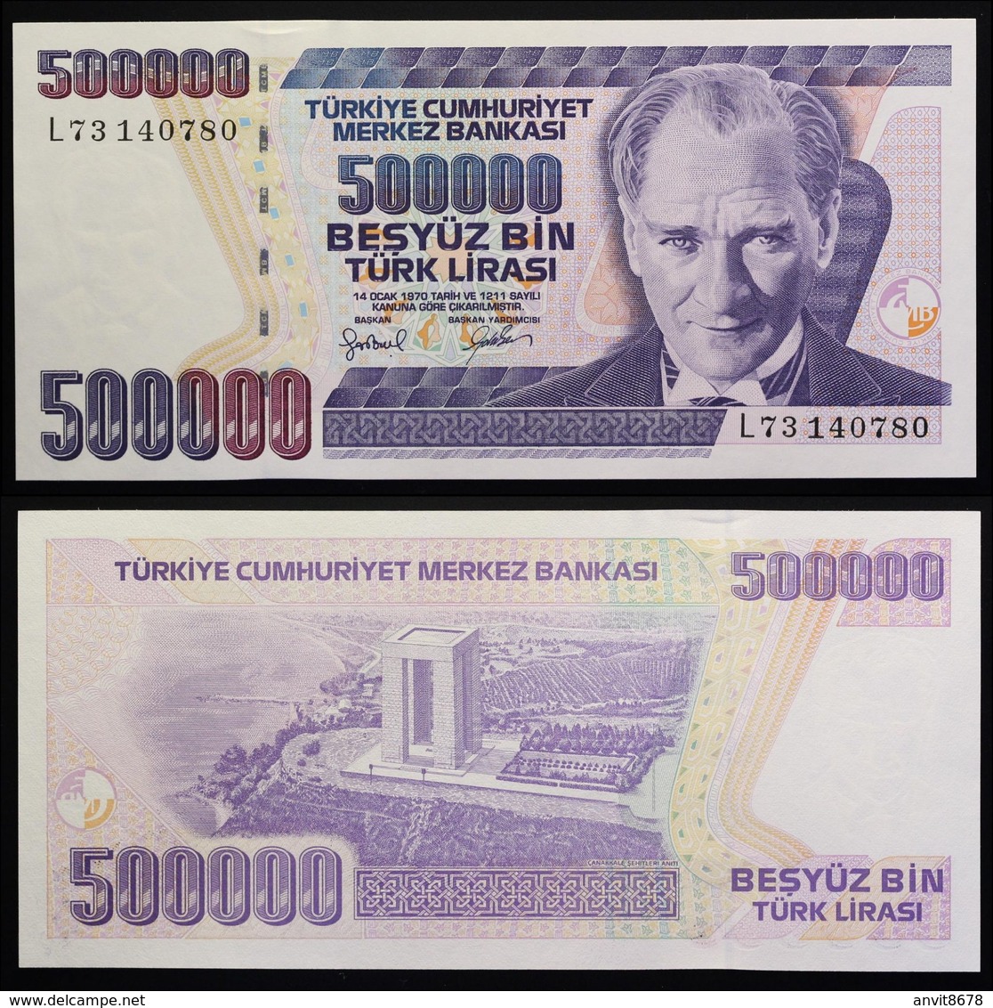 TURKEY 500000 1970 {1998} UNC - Türkei