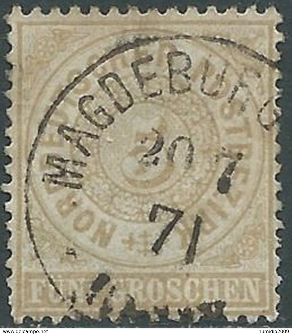 1869 GERMANIA DEL NORD CONFEDERAZIONE USATO 5 G - RB43-6 - Other & Unclassified