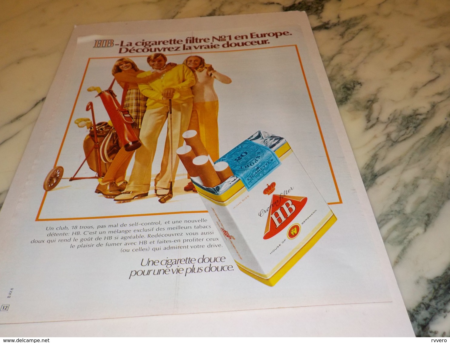 ANCIENNE PUBLICITE GOLF CIGARETTE DE DOUCEUR  HB 1972 - Autres & Non Classés