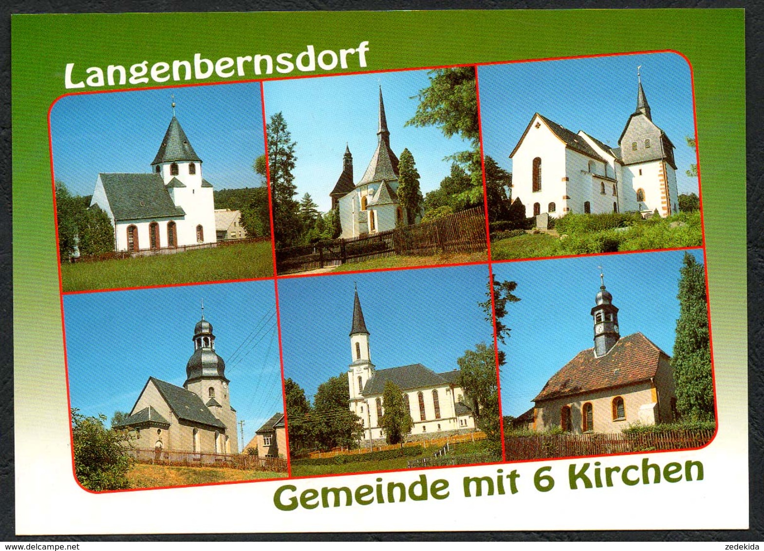 D1918 - TOP Langenbernsdorf Kirche - Verlag Bild Und Heimat Reichenbach Qualitätskarte - Andere & Zonder Classificatie