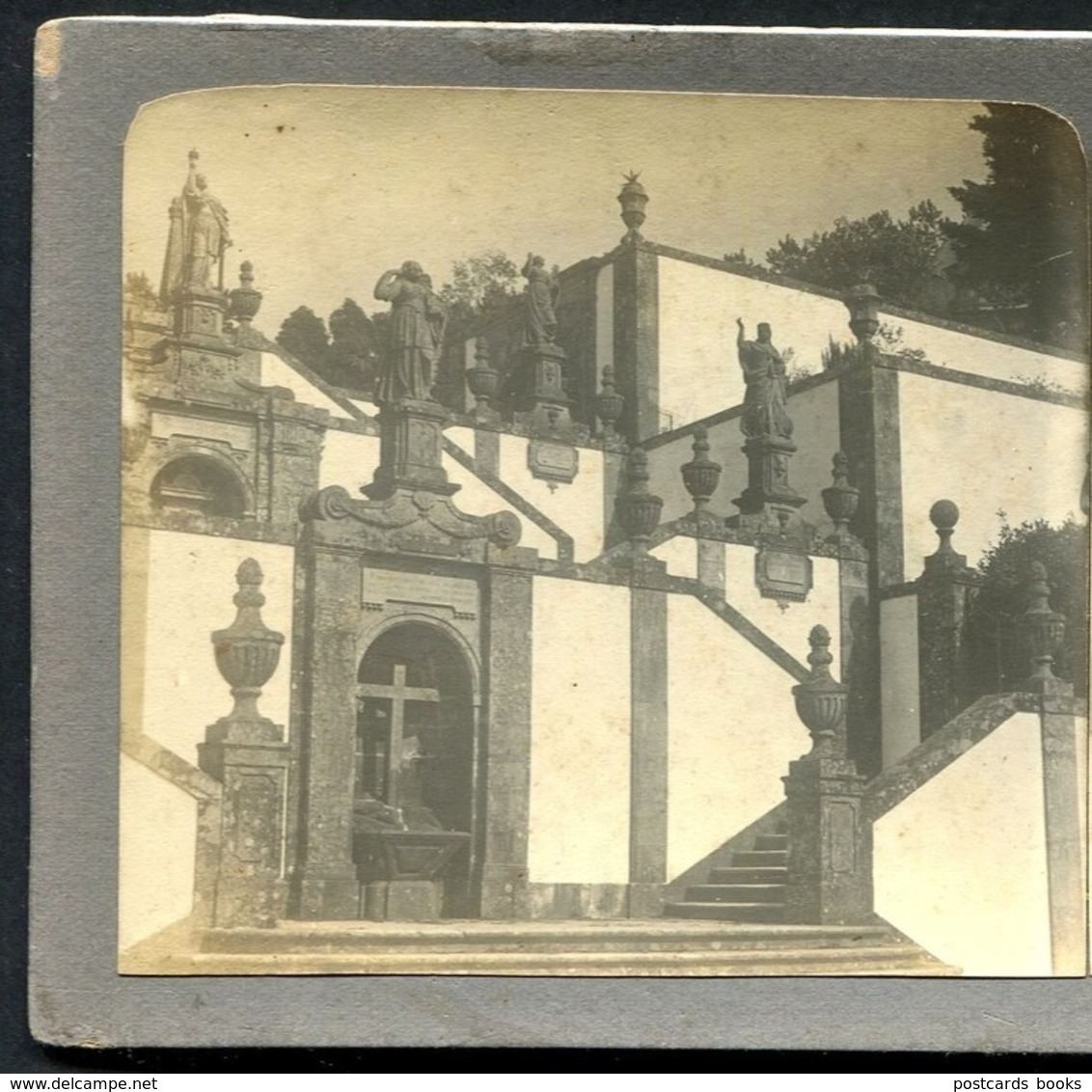 BOM JESUS BRAGA Fotografia Estereoscopica Antiga De JOÃO L.CARREIRA Benguella. Old Stereoview Photo PORTUGAL - Photos Stéréoscopiques