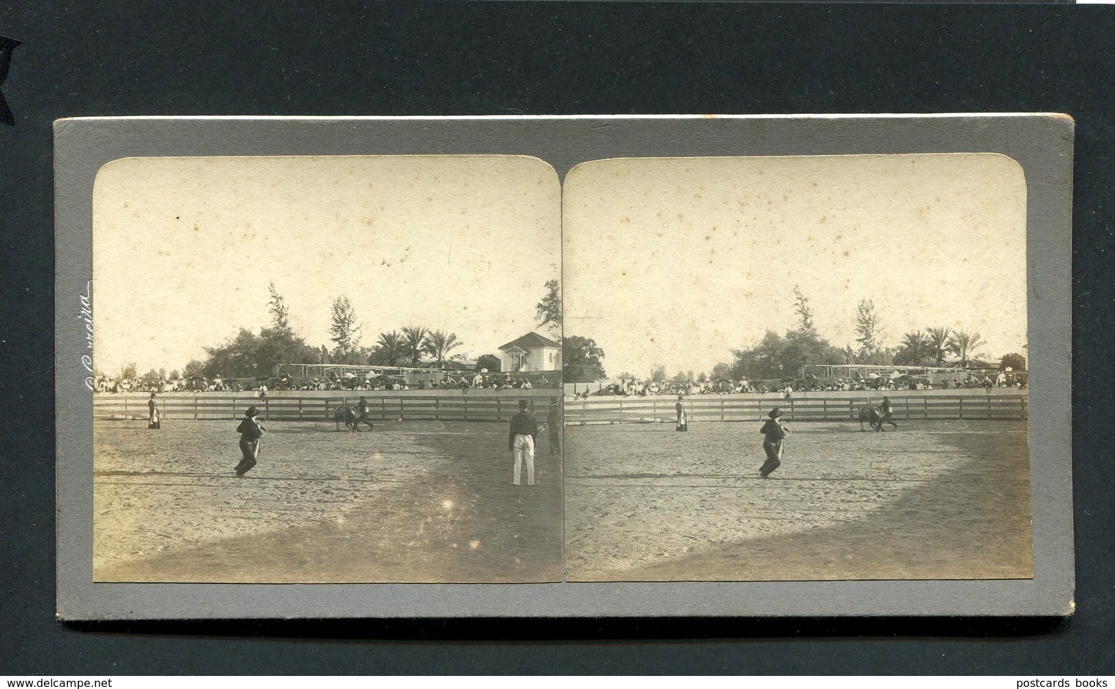 Garraiada PRAÇA De TOUROS Fotografia Estereoscopica Antiga De JOÃO L.CARREIRA Benguella. Old Stereoview Photo PORTUGAL - Stereoscopic