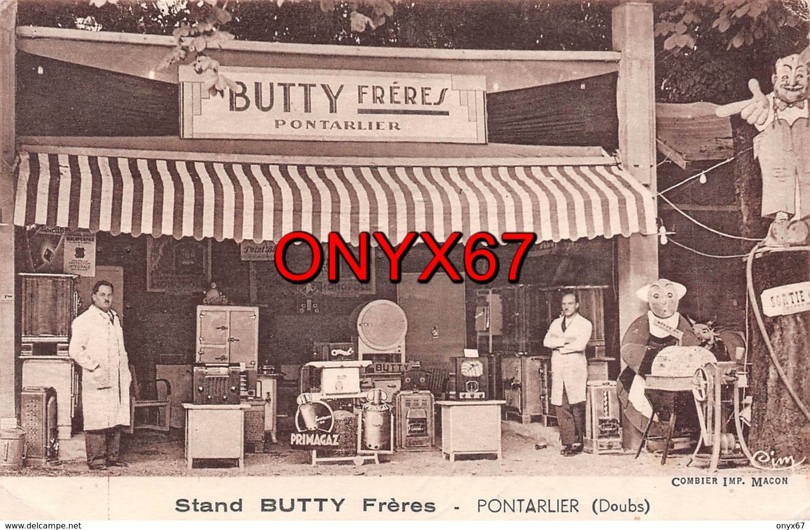 PONTARLIER-25-Doubs-Carte Publicité Commerciale Cachet Stand BUTTY-Primagaz Poste Radio Fournaux-Cuisine-Bécassine-RARE - Pontarlier