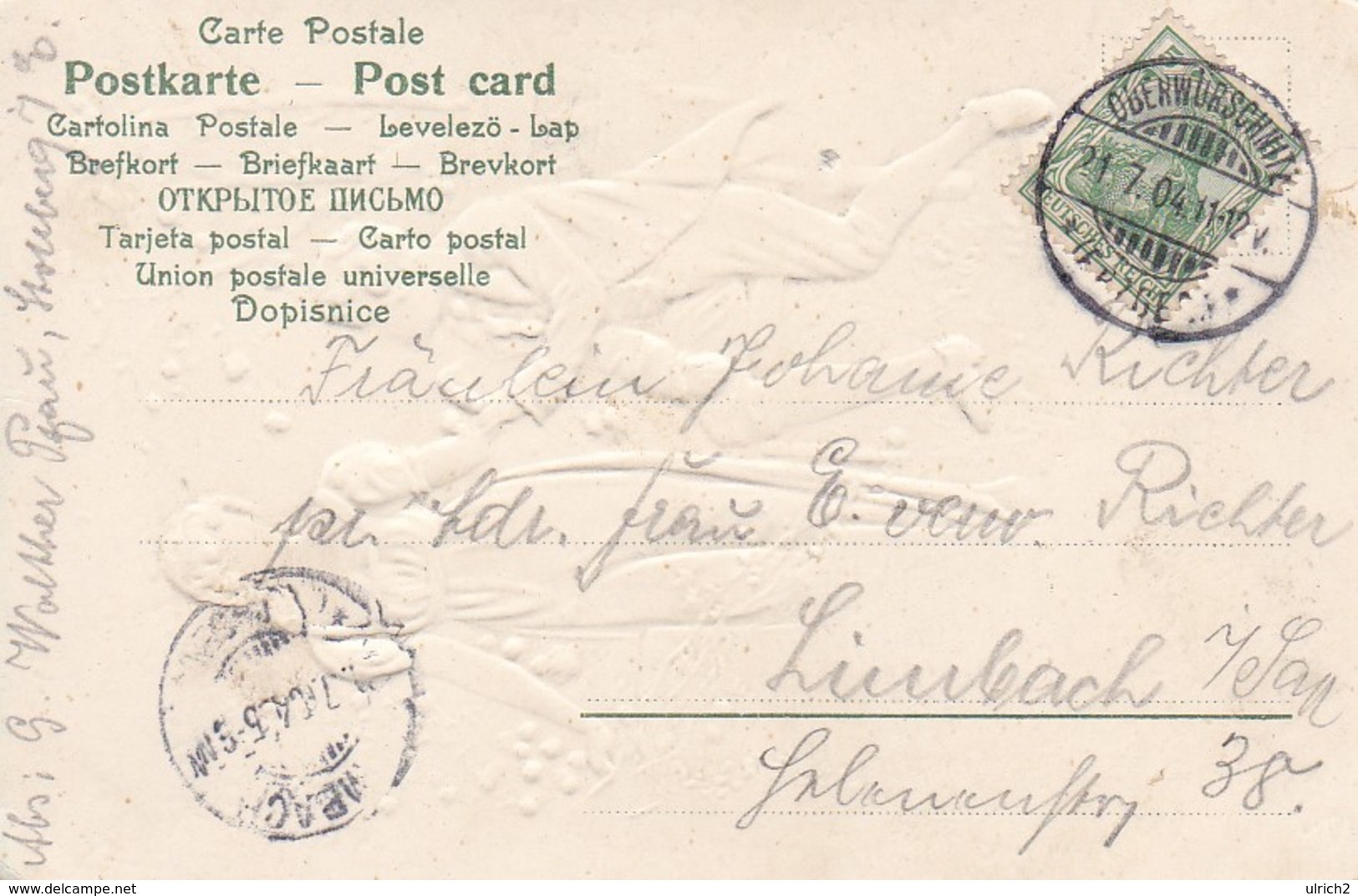 AK O Sei Gegrüßt - Liebespaar - Reliefdruck - Oberwürschnitz 1904 (46319) - Paare