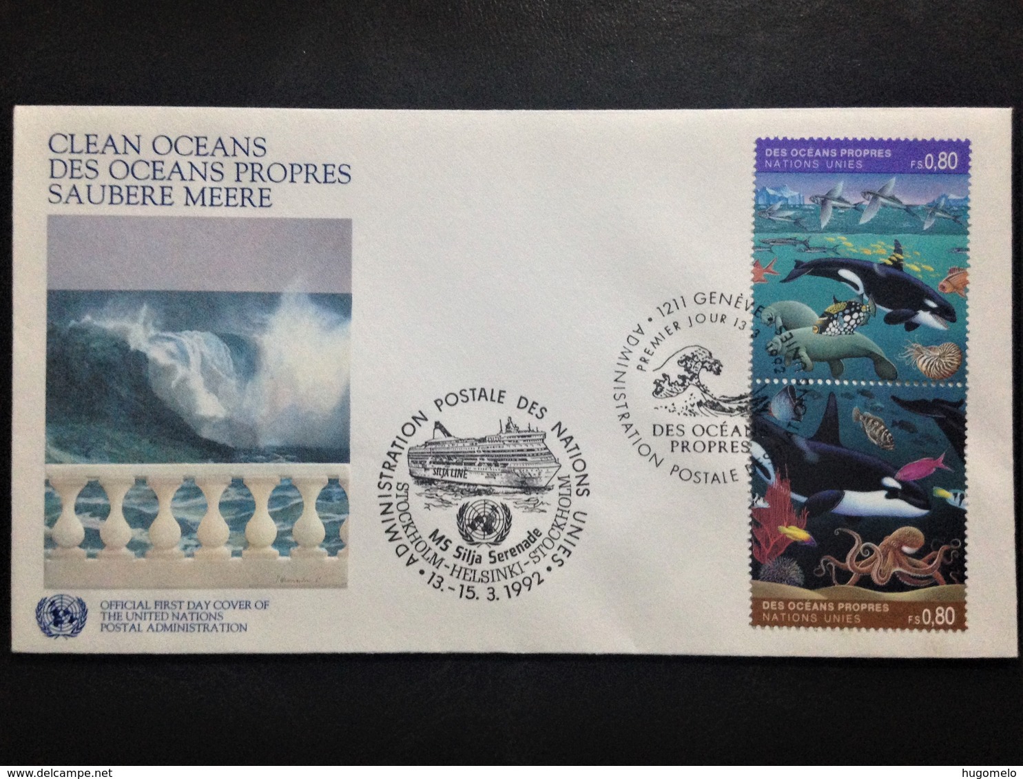 United Nations (Geneva), Uncirculated FDC, "Clean Oceans", 1992 - Briefe U. Dokumente