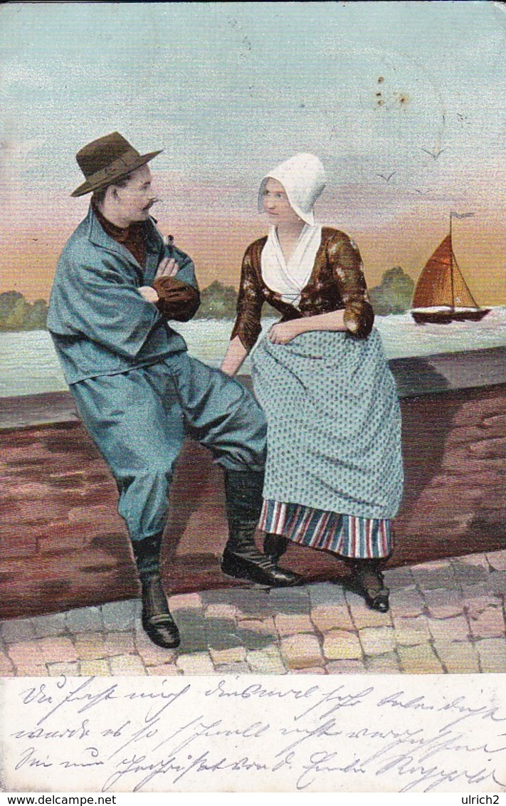 AK Paar In Tracht - Segelboot - Mosbach 1906 (46321) - Paare